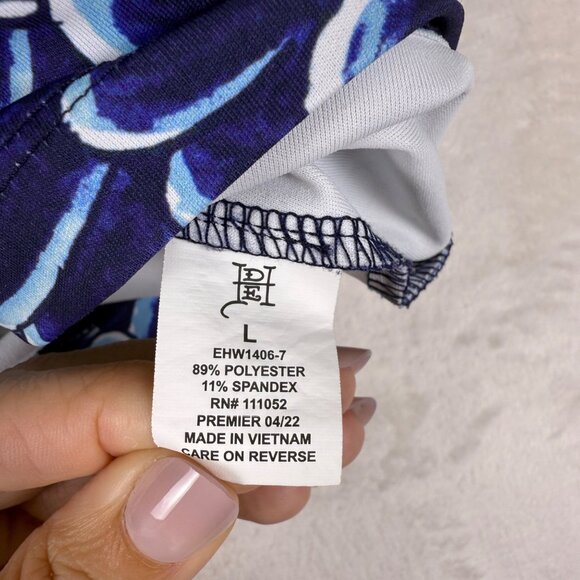 Ed Hardy Blue Abstract Geometric Print Cropped T-shirt Womens Large Y2K - Picture 4 of 6